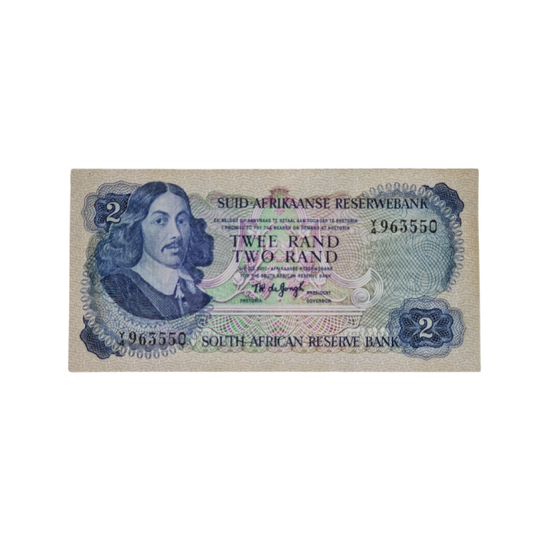 South African Reserve Bank Two Rand 1976 Afr/Eng S/N Y4/963550