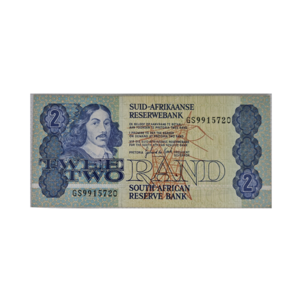 South African Reserve Bank Two Rand 1989 Afr/Eng S/N GS9915720