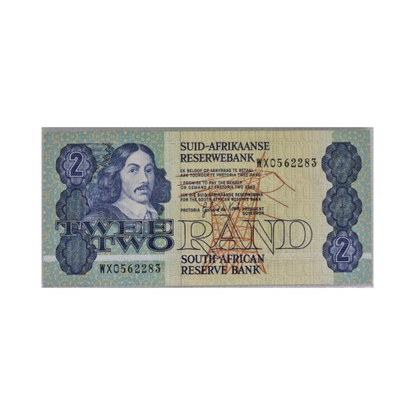 South African Reserve Bank Two Rand 1989 Afr/Eng S/N WX0562283