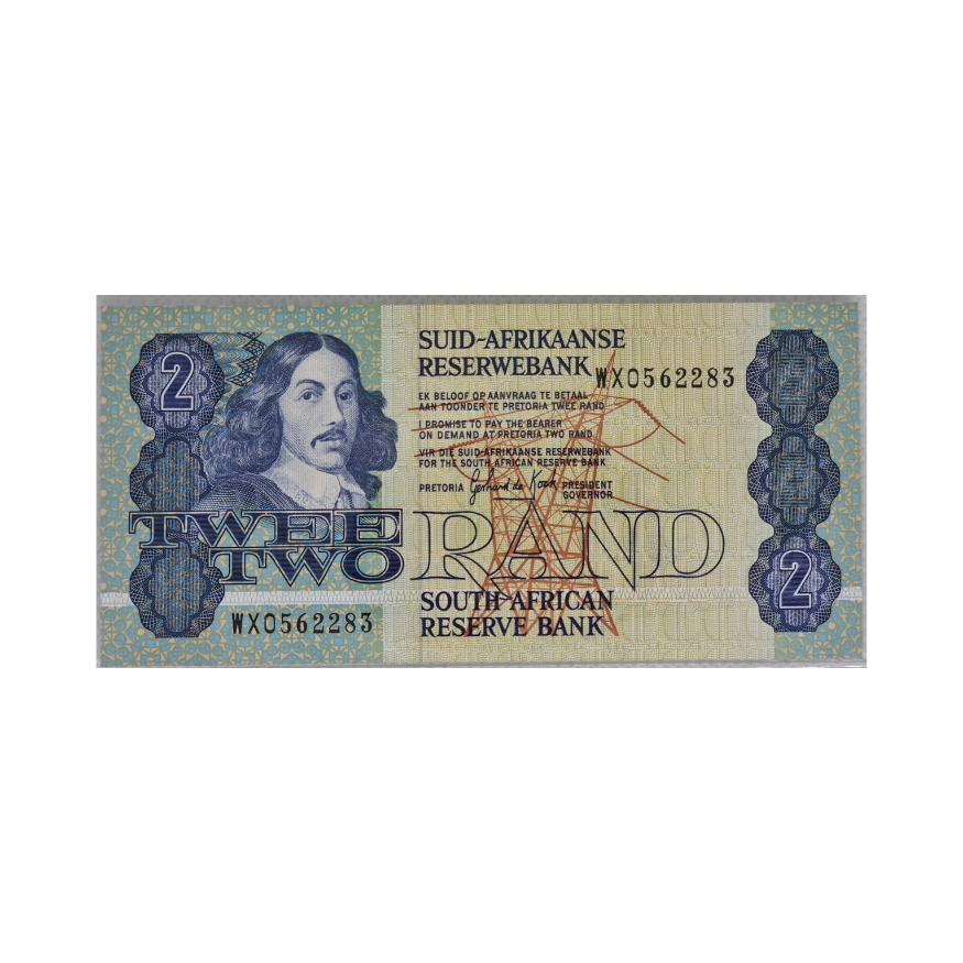 South African Reserve Bank Two Rand 1989 Afr/Eng S/N WX0562283