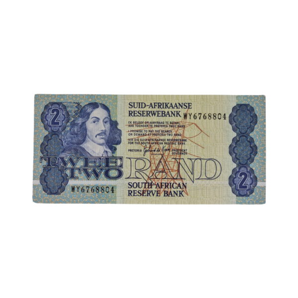 South African Reserve Bank Two Rand 1990 Afr/Eng S/N WY6768804