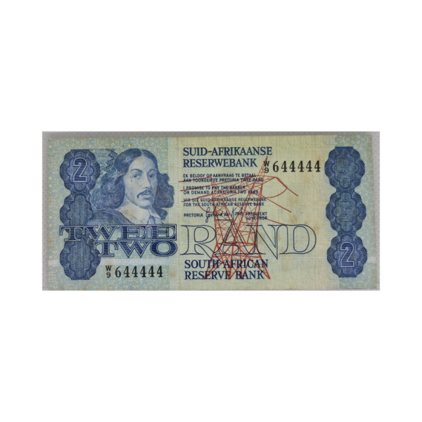 South African Reserve Bank Two Rand 1981 Afr/Eng S/N W9/644444