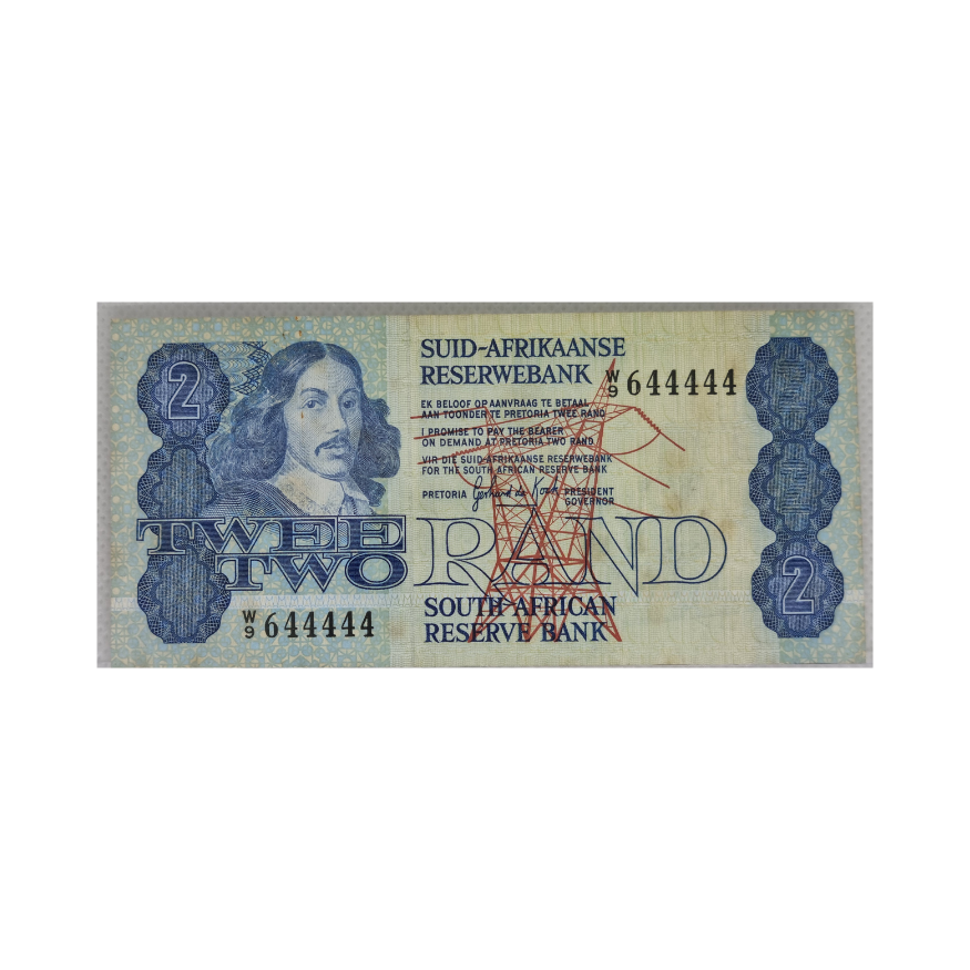 South African Reserve Bank Two Rand 1981 Afr/Eng S/N W9/644444