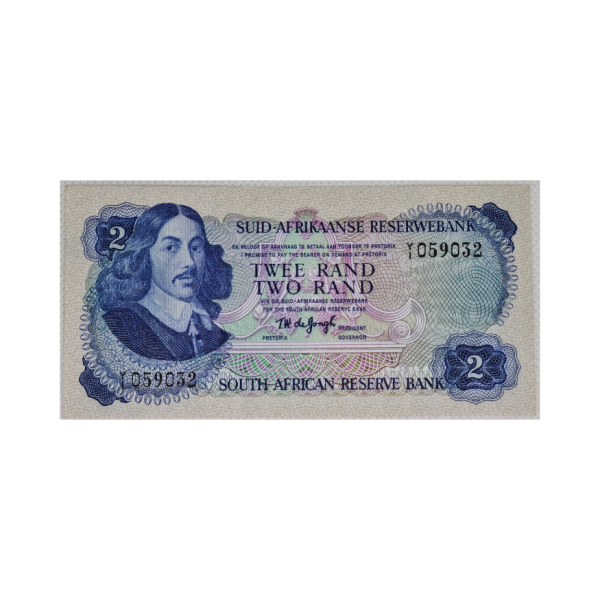 South African Reserve Bank Two Rand 1974 Afr/Eng S/N Y1/059032
