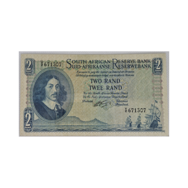 South African Reserve Bank Two Rand 1962 Afr/Eng S/N Y2/671307