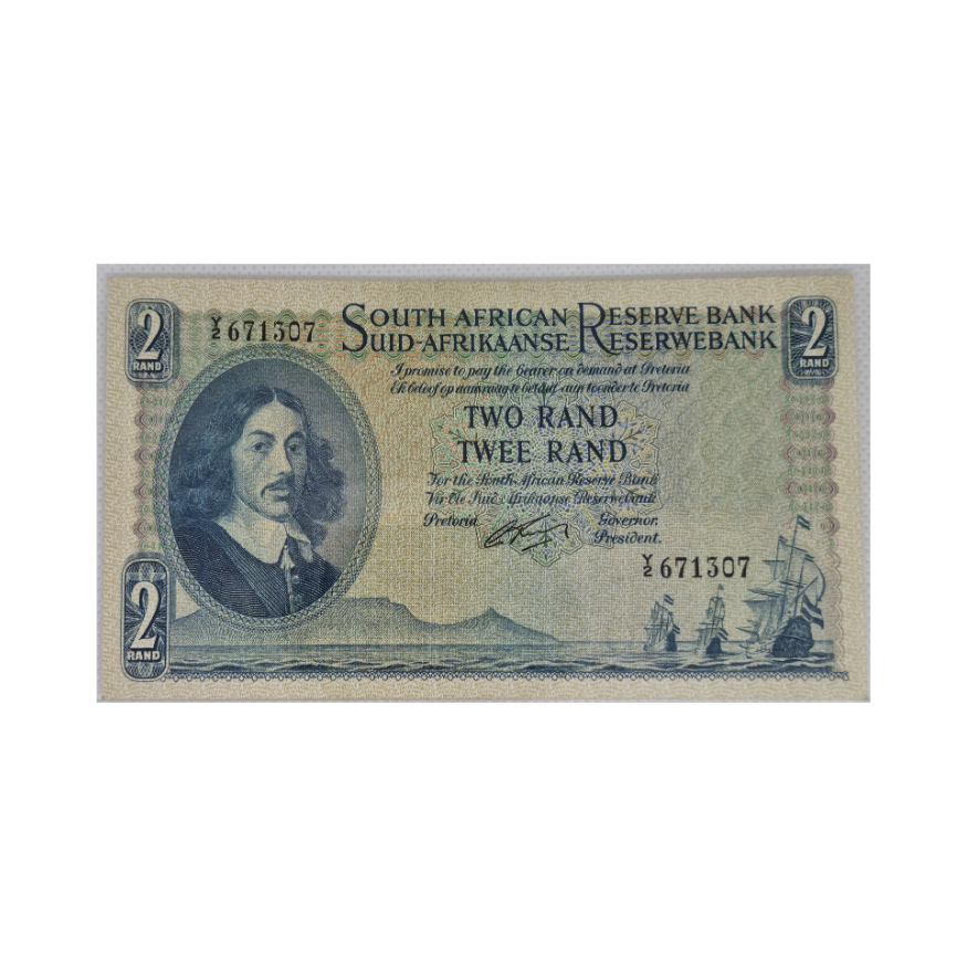 South African Reserve Bank Two Rand 1962 Afr/Eng S/N Y2/671307