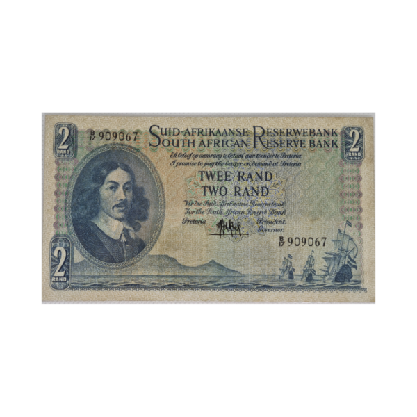 South African Reserve Bank Two Rand 1961 Afr/Eng S/N B17/909067