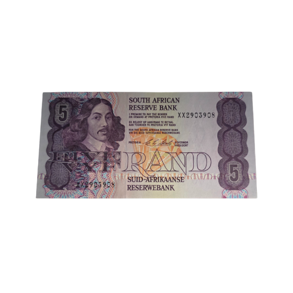 South African Reserve Bank Five Rand 1990 Eng/Afr S/N: XX2903908
