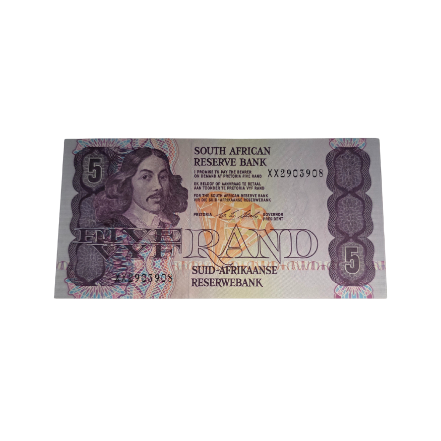 South African Reserve Bank Five Rand 1990 Eng/Afr S/N: XX2903908