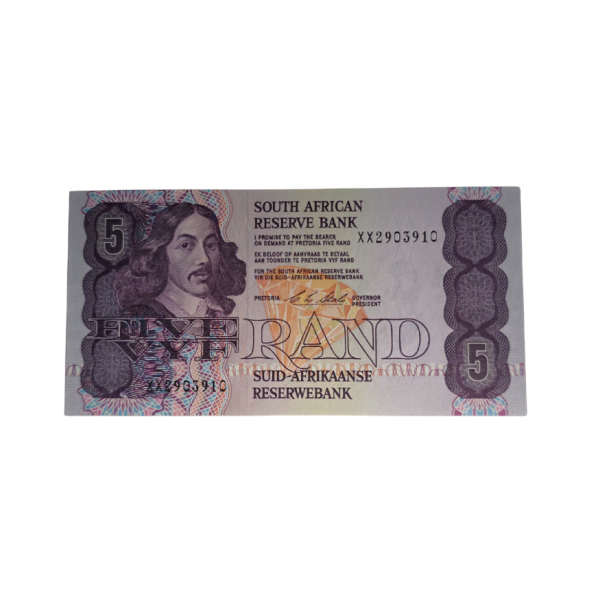 South African Reserve Bank Five Rand 1990 Eng/Afr S/N: XX2903910