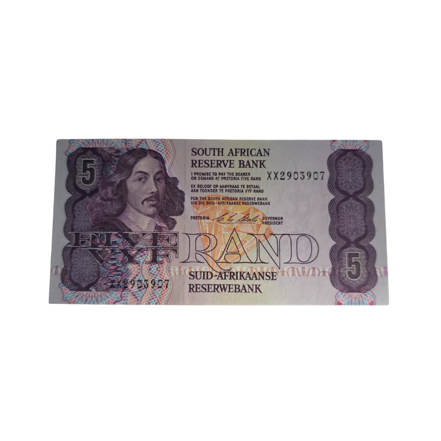 South African Reserve Bank Five Rand 1990 Eng/Afr S/N: XX2903907