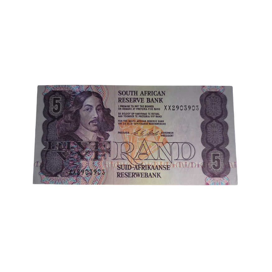 South African Reserve Bank Five Rand 1990 Eng/Afr S/N: XX2903903