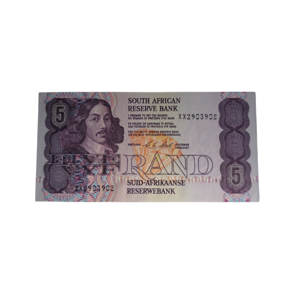 South African Reserve Bank Five Rand 1990 Eng/Afr S/N: XX2903902
