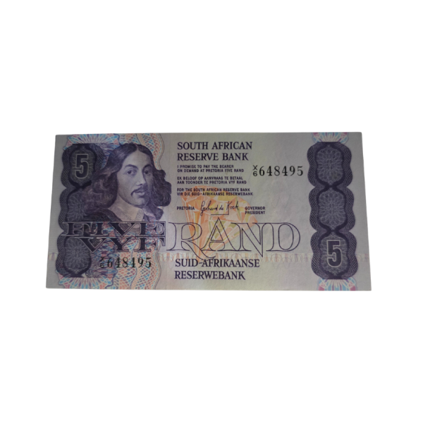 South African Reserve Bank Five Rand 1981 Eng/Afr S/N: X6/648495