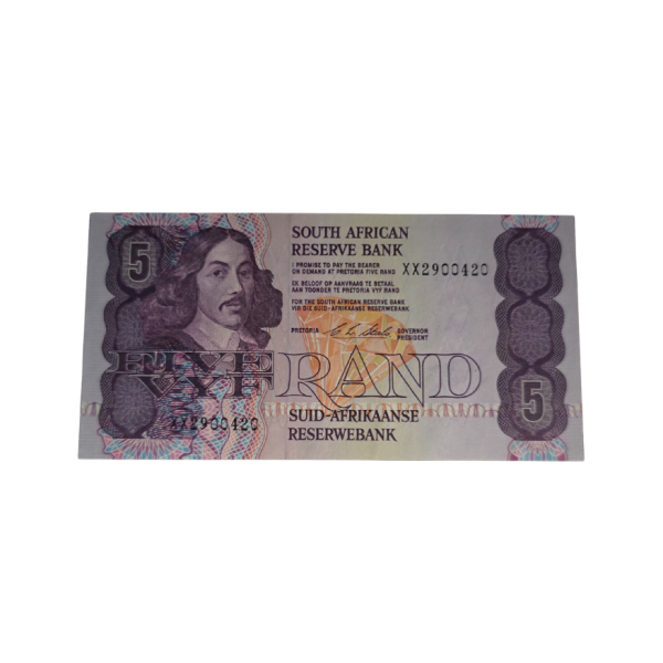 South African Reserve Bank Five Rand 1990 Eng/Afr S/N: XX2900420