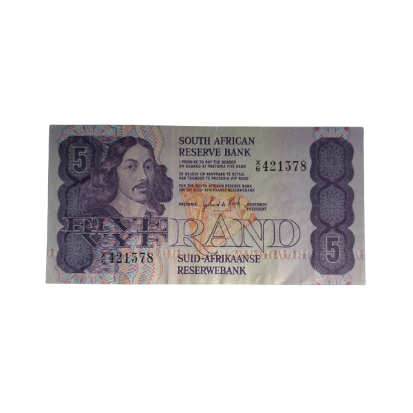 South African Reserve Bank Five Rand 1981 Eng/Afr S/N: X6/421378