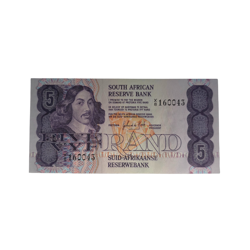 South African Reserve Bank Five Rand 1981 Eng/Afr S/N: X8/160043