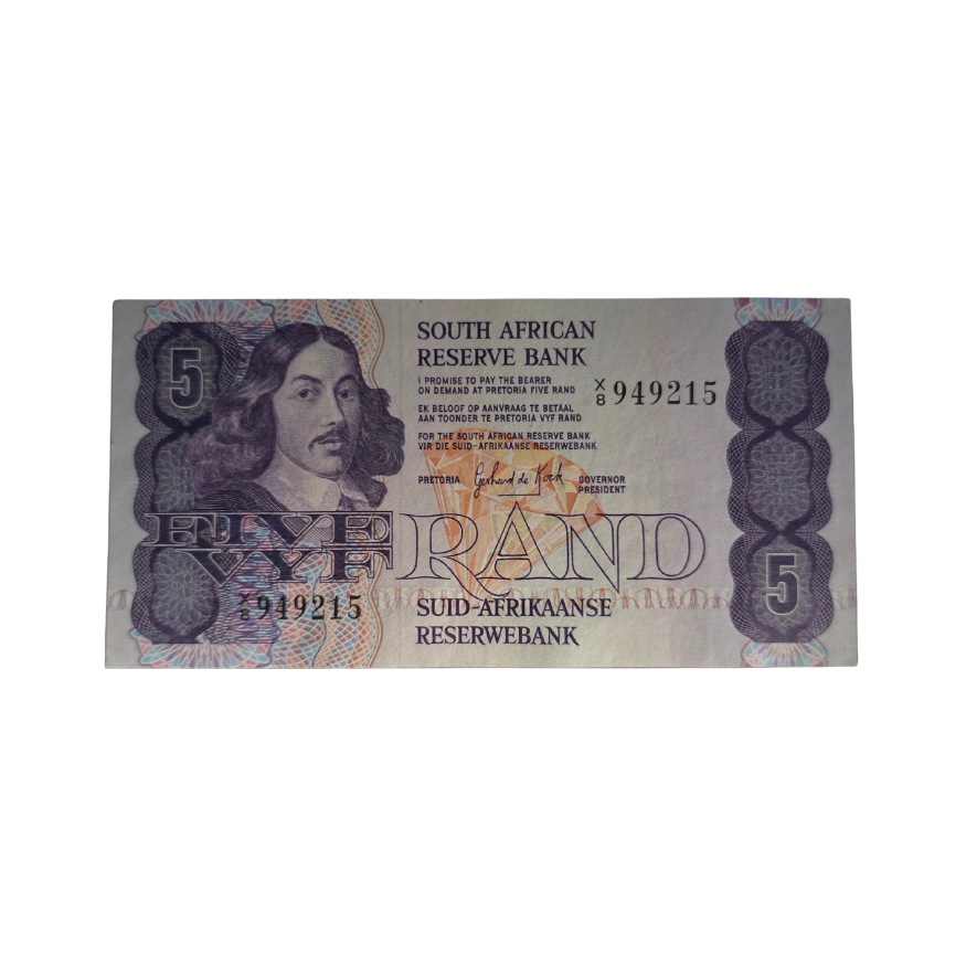 South African Reserve Bank Five Rand 1981 Eng/Afr S/N: X8/949215