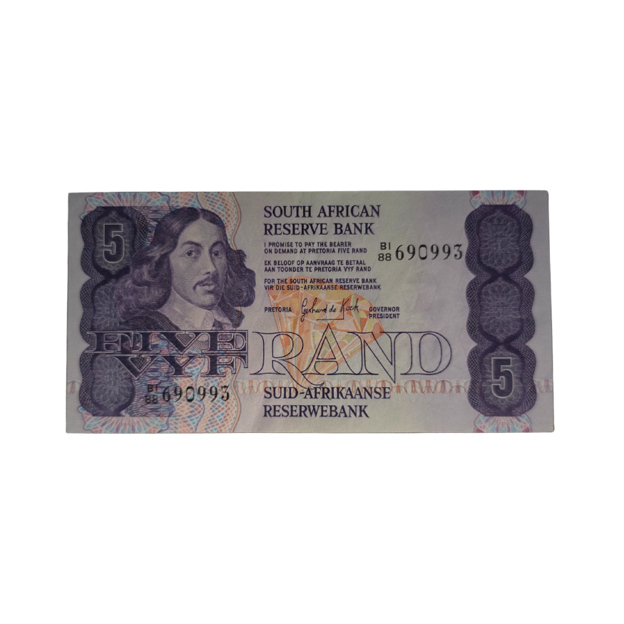 South African Reserve Bank Five Rand 1981 Eng/Afr S/N: B188/690993