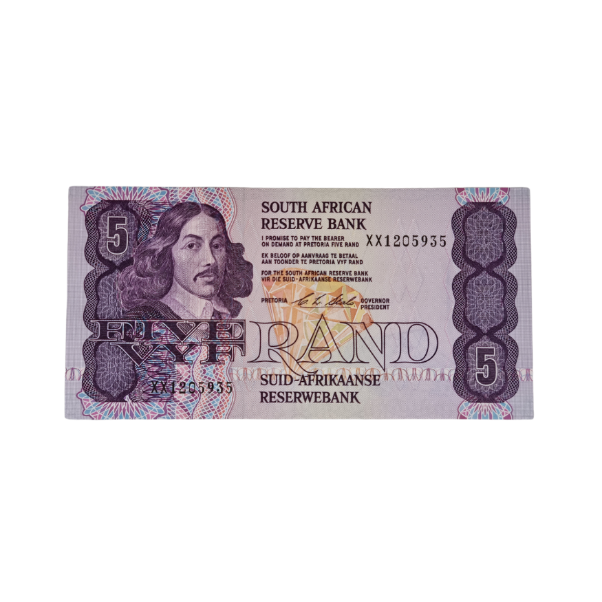 South African Reserve Bank Five Rand 1990 Eng/Afr S/N: XX1205935