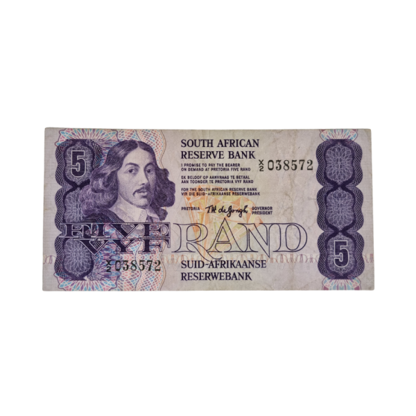 South African Reserve Bank Five Rand 1978 Eng/Afr S/N: X2/038572