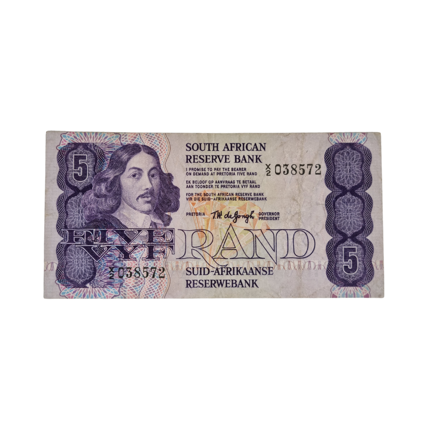 South African Reserve Bank Five Rand 1978 Eng/Afr S/N: X2/038572
