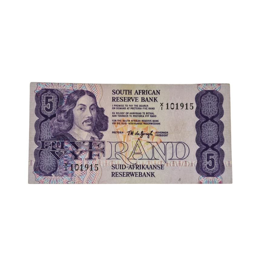 South African Reserve Bank Five Rand 1978 Eng/Afr S/N: X1/101915