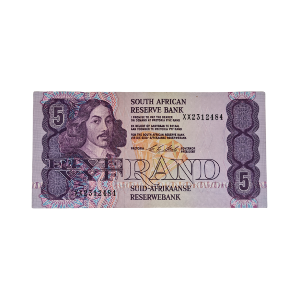 South African Reserve Bank Five Rand 1990 Eng/Afr S/N: XX2312484