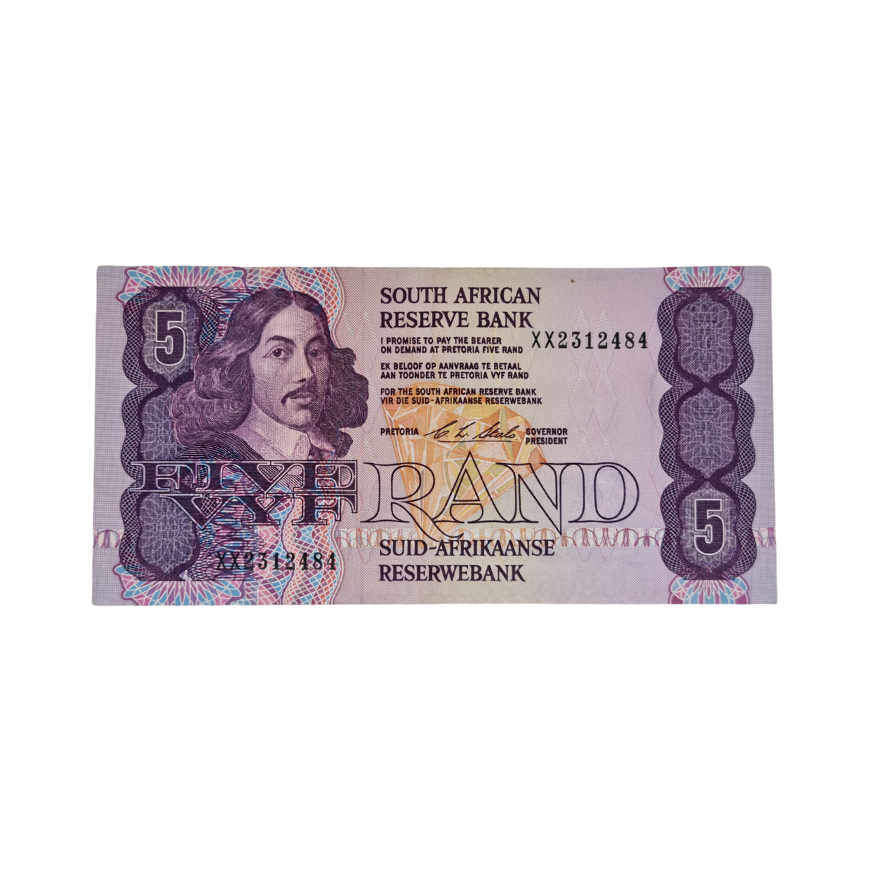 South African Reserve Bank Five Rand 1990 Eng/Afr S/N: XX2312484