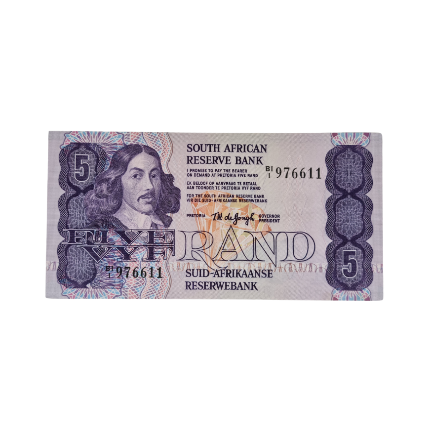 South African Reserve Bank Five Rand 1978 Eng/Afr S/N: B11/976611