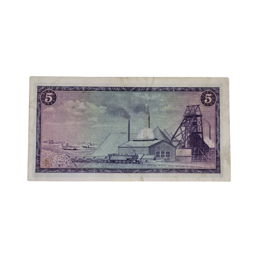 South African Reserve Bank Five Rand 1967 Eng/Afr S/N: X4/665729 - Image 2