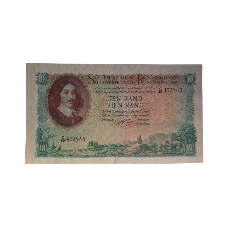 South African Reserve Bank Ten Rand 1962 Eng/Afr S/N: C25/473963