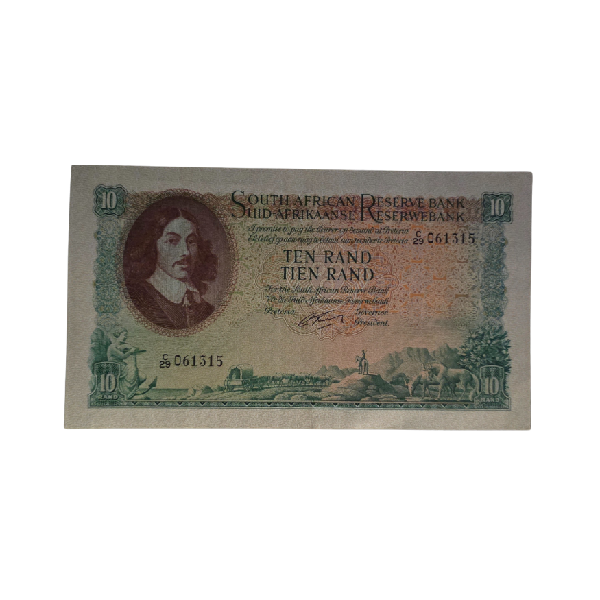 South African Reserve Bank Ten Rand 1962 Eng/Afr S/N: C29/061315