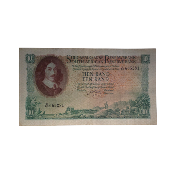 South African Reserve Bank Ten Rand 1962 Afr/Eng S/N: C40/665281