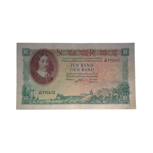 South African Reserve Bank Ten Rand 1962 Eng/Afr S/N: C43/790632
