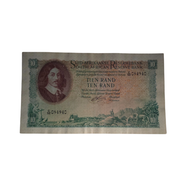South African Reserve Bank Ten Rand 1962 Afr/Eng S/N: C52/084940