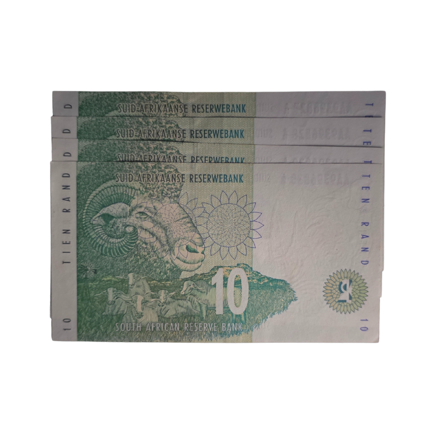 South African Reserve Bank Ten Rand 1990 Afr/Eng S/N: AA9396827A - 30A in sequence - Image 2