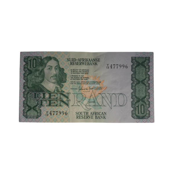 South African Reserve Bank Ten Rand 1982 Afr/Eng S/N: Y13/477996