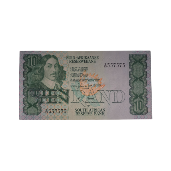 South African Reserve Bank Ten Rand 1982 Afr/Eng S/N: Y13/357575