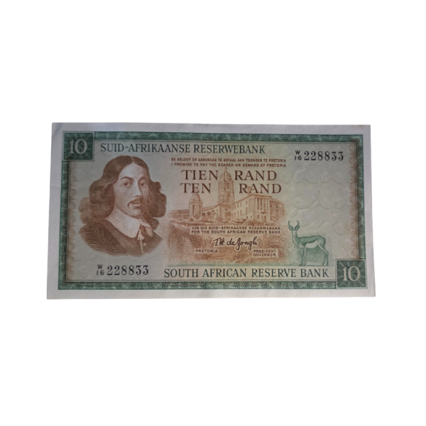 South African Reserve Bank Ten Rand 1976 Afr/Eng S/N: W16/228833