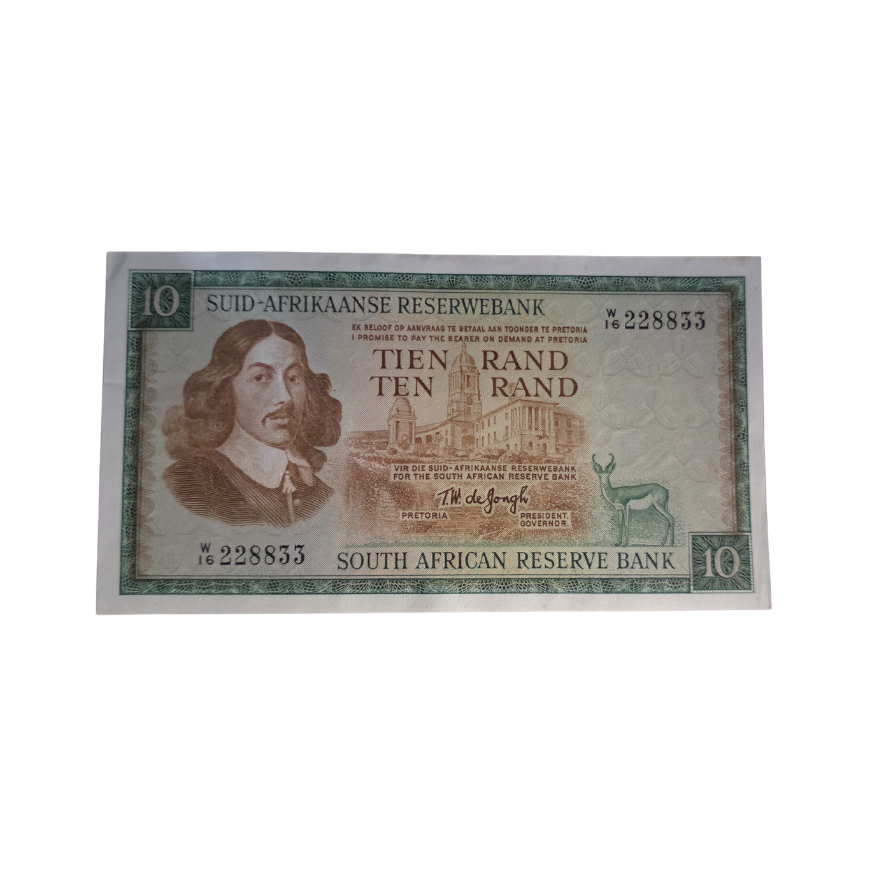 South African Reserve Bank Ten Rand 1976 Afr/Eng S/N: W16/228833