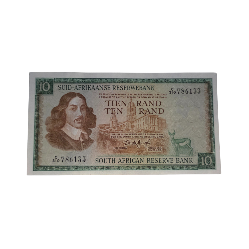 South African Reserve Bank Ten Rand 1975 Afr/Eng S/N: C310/786133