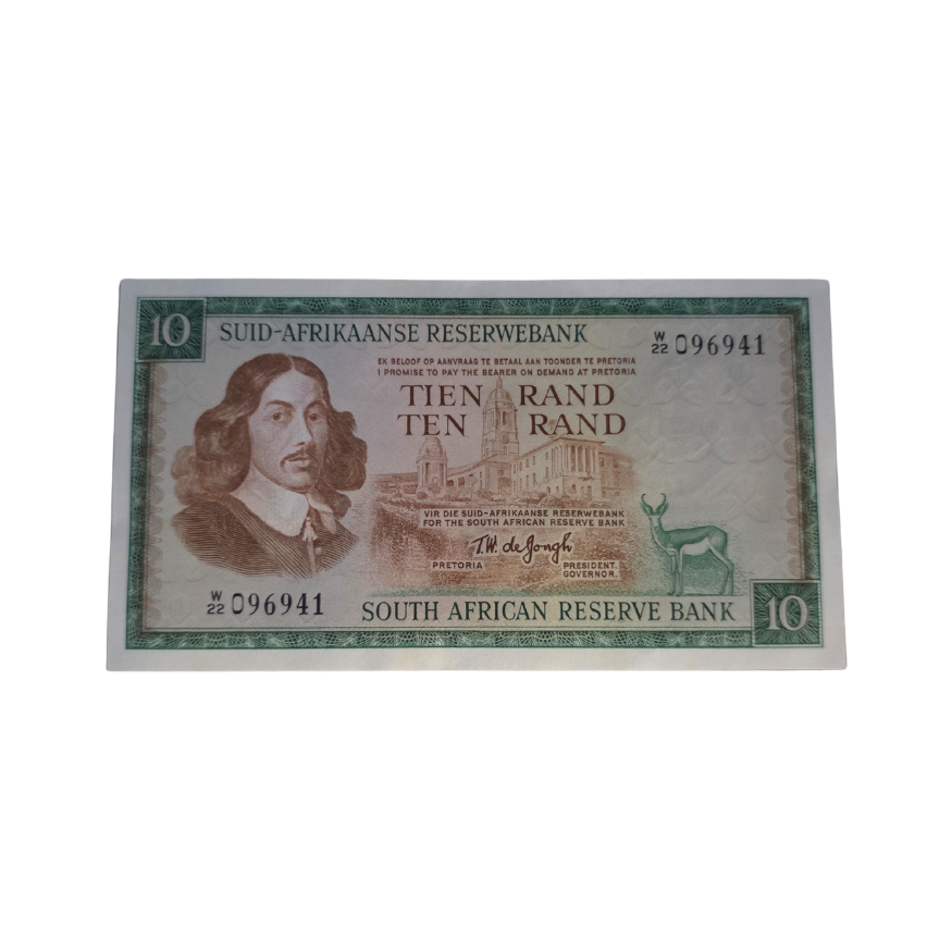 South African Reserve Bank Ten Rand 1976 Afr/Eng S/N: W22/096941