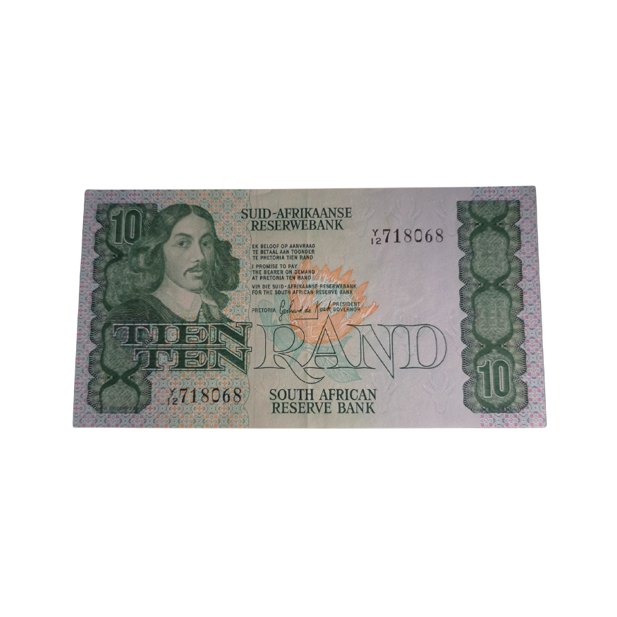 South African Reserve Bank Ten Rand 1982 Afr/Eng S/N: Y12/718068