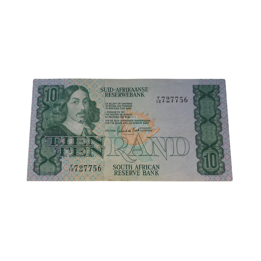 South African Reserve Bank Ten Rand 1982 Afr/Eng S/N: Y12/727756