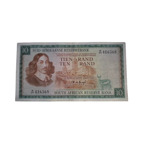 South African Reserve Bank Ten Rand 1974 Afr/Eng S/N: W20/416368