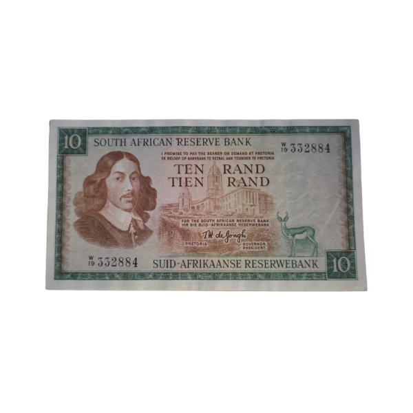 South African Reserve Bank Ten Rand 1979 Eng/Afr S/N: W19/332884