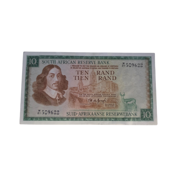 South African Reserve Bank Ten Rand 1976 Eng/Afr S/N: W21/509622