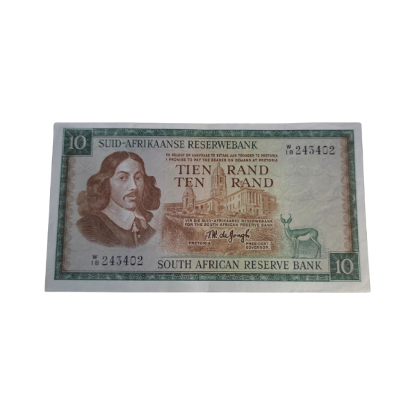 South African Reserve Bank Ten Rand 1976 Afr/Eng S/N: W18/243402