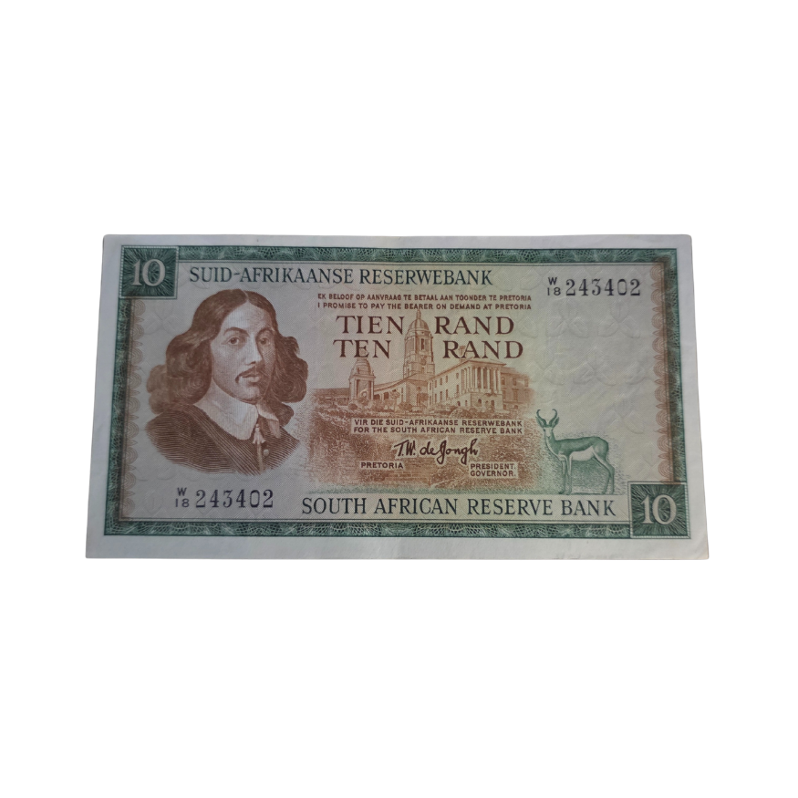 South African Reserve Bank Ten Rand 1976 Afr/Eng S/N: W18/243402